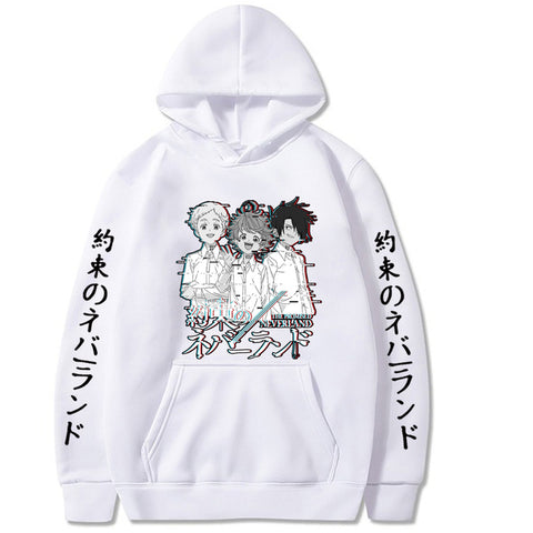 Image of Anime the Promised Neverland Hoodie Fashion Long Sleeve Loose Harajuku Streetwear Hip Hop Cloth