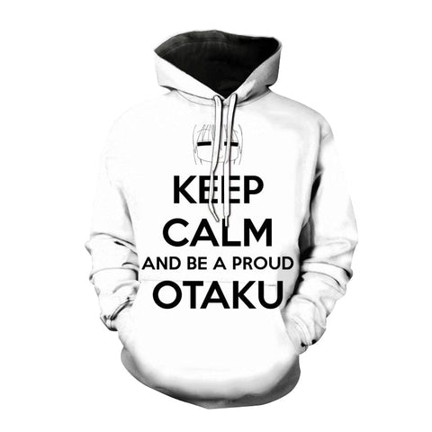 Image of Lucky Star Izumi Konata Keep Calm and be a Proud OTAKU Anime Hoodies 3D Printed Sweatshirt