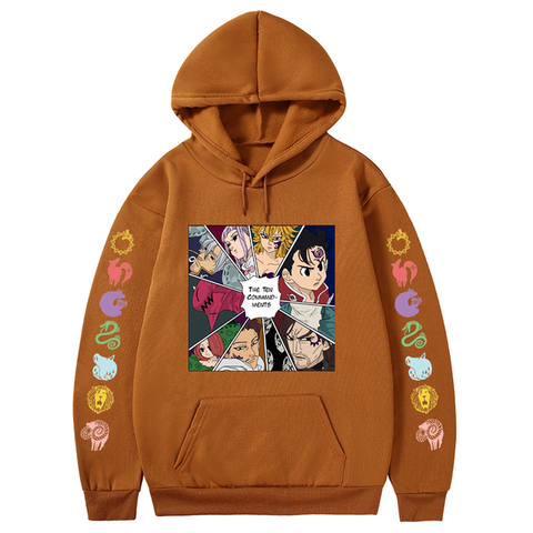 Image of Seven Deadly Sins Print Hoodie Japanese Anime Harajuku Manga Adventure Print Pullover