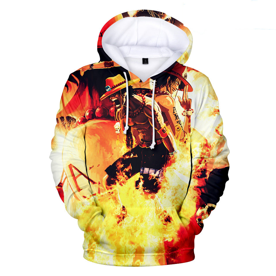 One Piece Hoodies - One Piece Anime Fire Fist Ace Series Super Cool Hoodie  - Anime Hoodie Shop