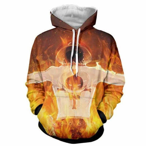 Image of One Piece Fire Fist Ace 3D Printed Hoodie