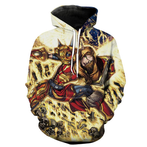 Image of World of Warcraft Paladin Hoodies - Pullover WoW Yellow Hoodie