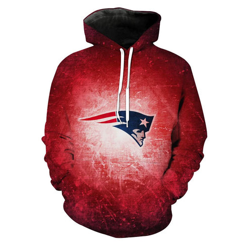 Image of Football England Patriots Hoodies - Pullover Red New England Hoodie