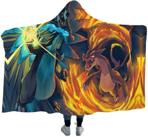 Anime Hooded Blankets - Pokemon Velvet Warm Travel Blankets