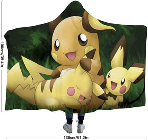 Anime Winter Wearable Blankets - Pokemon Collection Hooded Blankets