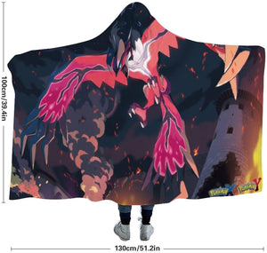 Pokemon Winter Blankets - Throw Poncho Hooded Blankets