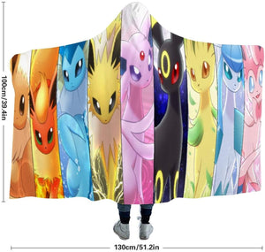 Anime Pokemon Throw Winter Blankets - Hooded Blankets