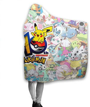 Anime Pokemon Blanket - Wearable Throw Hooded Blanket