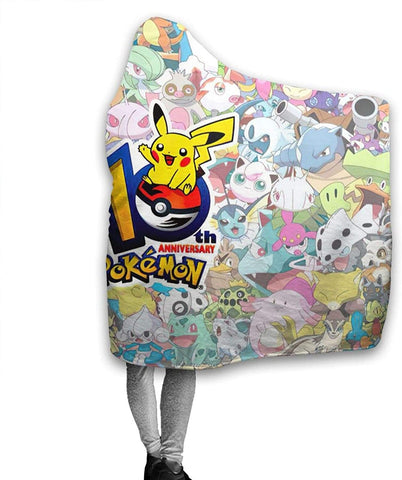 Image of Anime Pokemon Blanket - Wearable Throw Hooded Blanket