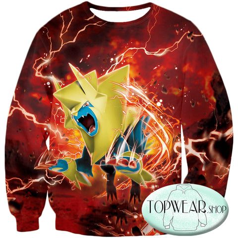 Image of Pokemon Sweatshirts - Electric Type Pokemon Mega Manectric Sweatshirt