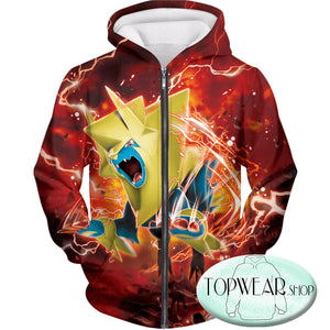 Pokemon Sweatshirts - Electric Type Pokemon Mega Manectric Sweatshirt