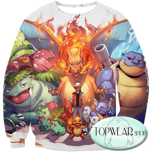 Pokemon Sweatshirts - First Generation Pokemons 3D Sweatshirt