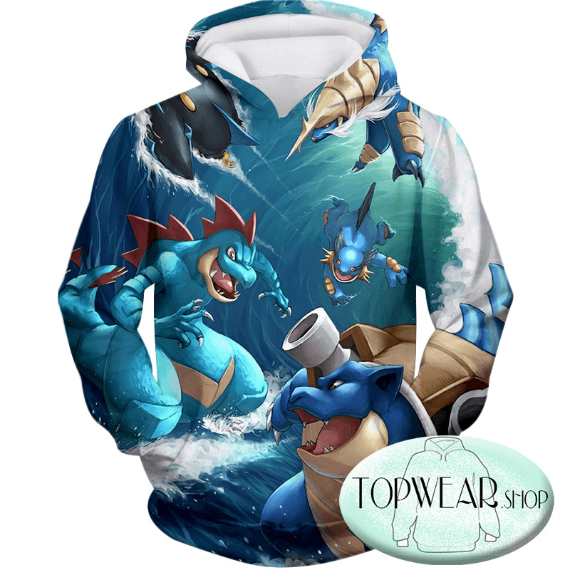 Pokemon Sweatshirts - All Powerful Water Type Pokemons Sweatshirt