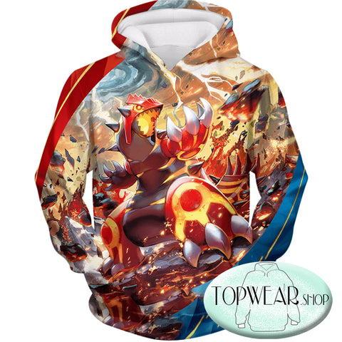 Image of Pokemon Sweatshirts - Legendary Red Blazing Groudon Sweatshirt