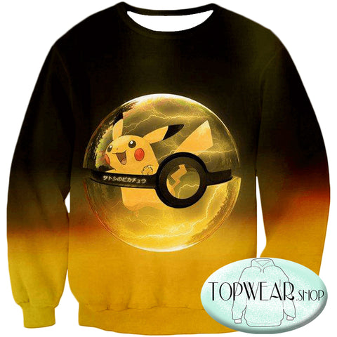 Image of Pokemon Sweatshirts - Best Pokemon Pikachu Pokeball Sweatshirt