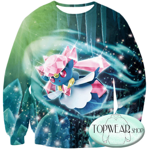 Image of Pokemon Sweatshirts - Fairy Rock Type Pokemon Diancie Sweatshirt