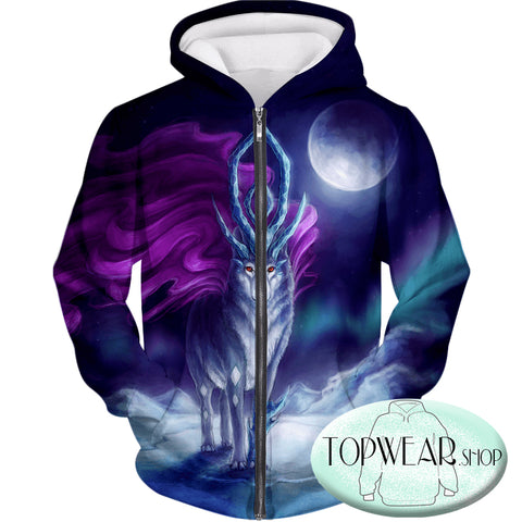 Image of Pokemon Hoodies - Pokemon Suicune 3D Zip Up Hoodie