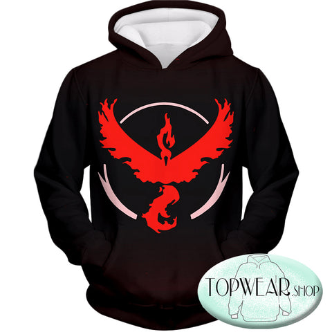 Image of Pokemon Sweatshirts - Go Team Valor Moltres Logo Sweatshirt