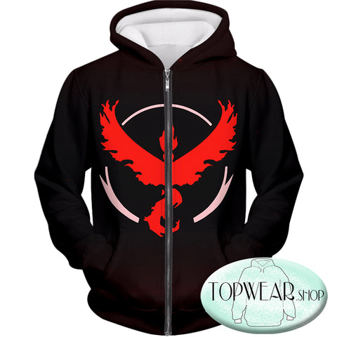 Image of Pokemon Hoodies - Go Team Valor Moltres Logo Hoodie