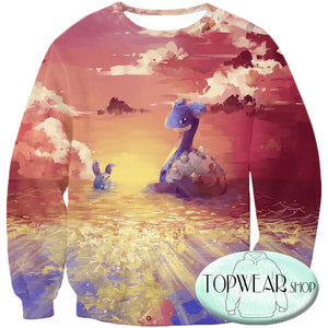 Pokemon Sweatshirts - Cool Lapras and Azumaril 3D Sweatshirt