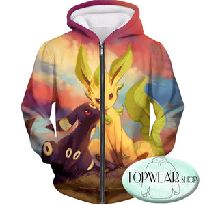 Pokemon Sweatshirts - Cute Umbreon and Leafeon 3D Sweatshirt