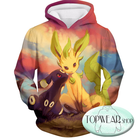 Image of Pokemon Sweatshirts - Cute Umbreon and Leafeon 3D Sweatshirt