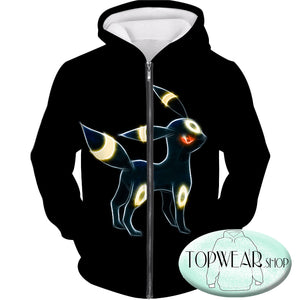 Pokemon Sweatshirts - Eevee Dark Pokemon Evolution 3D Sweatshirt