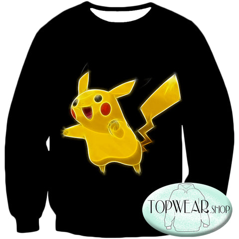 Image of Pokemon Sweatshirts - Pokemon Pikachu Cool Black Sweatshirt