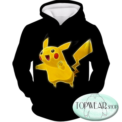 Image of Pokemon Hoodies - Pokemon Pikachu Cool Black Zip Up Hoodie