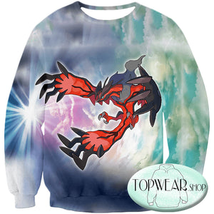 Pokemon Sweatshirts - Dark Flying Pokemon Yveltal Sweatshirt