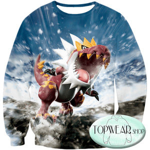 Pokemon Sweatshirts -  Dragon Fossil Pokemon Tyrantrum Sweatshirt