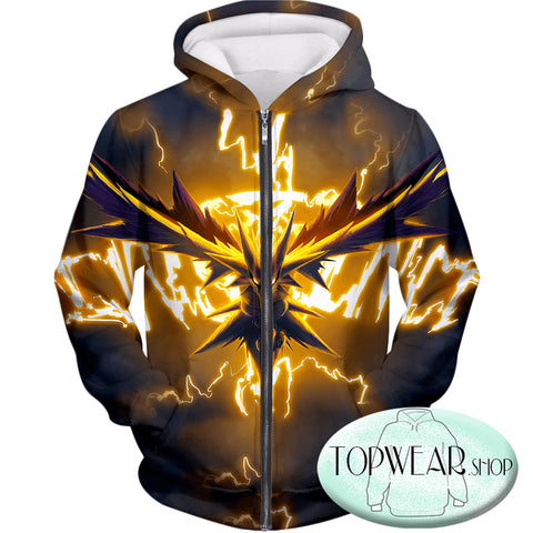 Image of Pokemon Hoodies - Thunder Pokemon Zapdos 3D Zip Up Hoodie