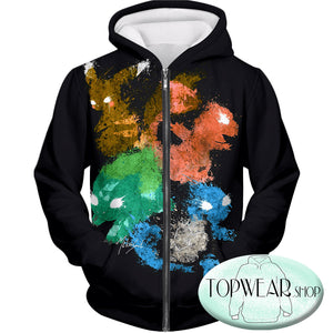 Pokemon Sweatshirts - First Generation Pokemons Spray Print Sweatshirt