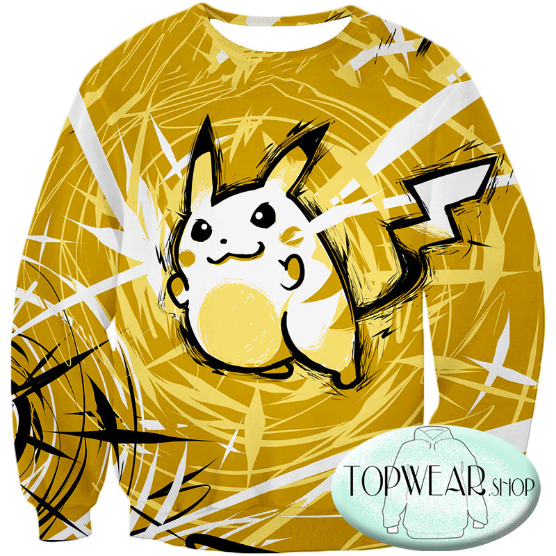 Pokemon Sweatshirts - Thunder Pokemon Raichu Yellow Sweatshirt