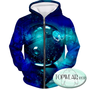 Pokemon Sweatshirts - Blue Pokeball 3D Sweatshirt