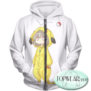 Pokemon Sweatshirts - Cool Pokemon Pikachu White 3D Sweatshirt