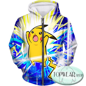 Pokemon Sweatshirts - Thunder Pokemon Pikachu Sweatshirt