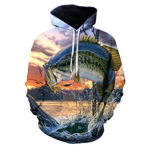 3D Tropical Fish Hooded Sweatshirts - Fashion Print Hoodies