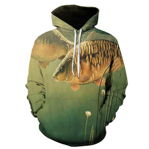 3D Tropical Fish Hooded Sweatshirts - Fashion Print Hoodies