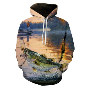 3D Tropical Fish Hooded Sweatshirts - Fashion Print Hoodies