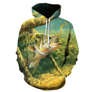 3D Tropical Fish Hooded Sweatshirts - Fashion Print Hoodies