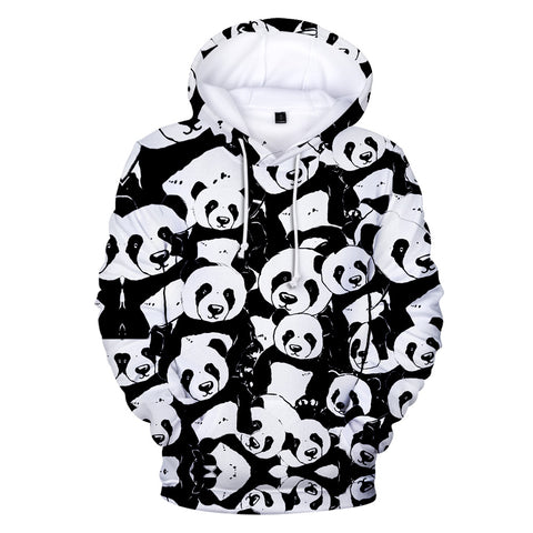 Image of Animal 3D Printed Fashion Panda Hooded Sweatshirt Hoodies