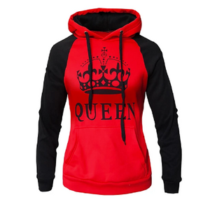 Women's Cartoon Crown Hooded Hoodie - Casual Street Chic Pullover