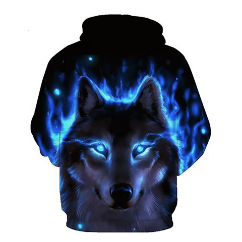 Image of 3D Printed Wolf Hoodie - Hooded Wild Animal Pullover