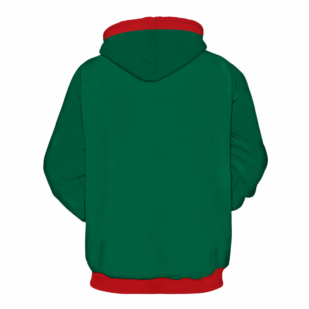 Christmas Hoodies - Super Funny Naughty Santa Icon Green 3D Hoodie