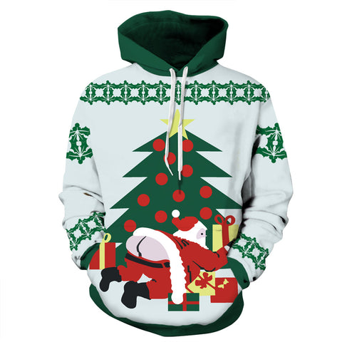 Image of Christmas Hoodies - Funny Santa Giving a Present Icon 3D Hoodie