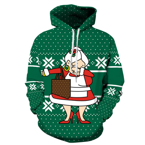 Image of Christmas Hoodies - Funny Christmas Dancing Cute Icon Green 3D Hoodie