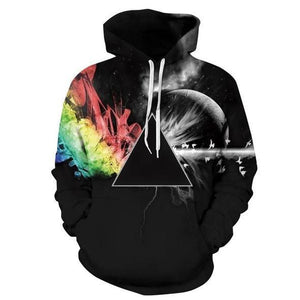 Space Hoodies - Rainbow Fusion Galaxy Black Pullover Hoodies