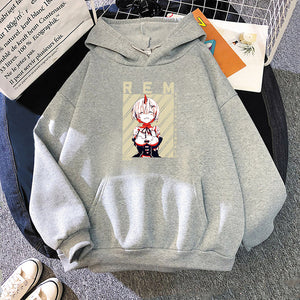 Re ZERO Starting Life In Another World Hoodies Rem Sweatshirts Autumn Fashion Loose Hoody