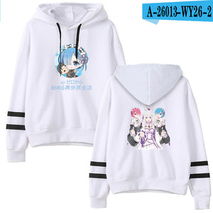 Re ZERO Starting Life in Another World Hoodie Sweatshirt Anime Rem Ram Harajuku Clothes